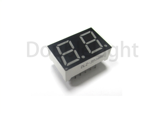 Numeric 7 Segment LED Displays 0.39 Inch Dual Digit 640nm Peak Emission Wavelength