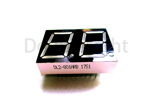 Dual Digit Numeric Led Seven Segment Display 0.80 Inch 660nm Peak Emission Wavelength