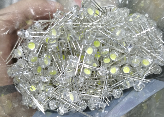 Wide Viewing Angle Type Pure Green Indicator Led , Straw Hat Reliable Led Emitting Diode