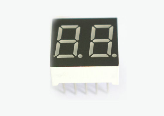 Yellow Green 0.36 inch dual digit 7 Segment LED Displays Peak Emission Wavelength 573nm