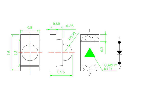 Infrared Sensor SMD Led Chip , 0.95mm SMT Led Lamp Chip Diode Light PCB Mounted