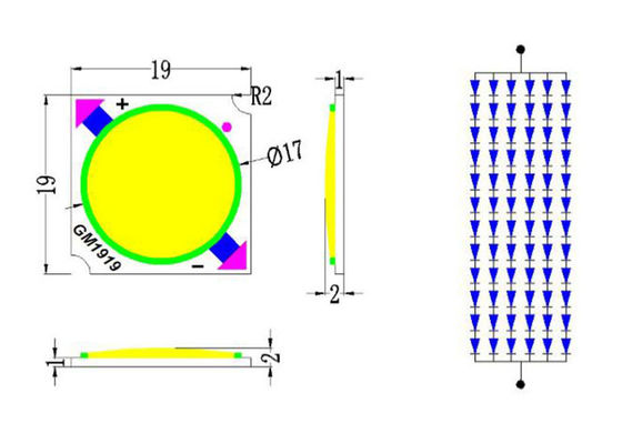 15W SMD Chip LED 2500-7000k warm white smd led High Power COB LED with 70-80 Ra Customize led light