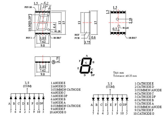 0.39 inch 1 Digit 7 Segment LED Display SMD Surface Mount Ultra Yellow led number display