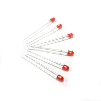 30 Deg DIP 3mm Round LED Indicator 660nm Red Light Emitting Diode