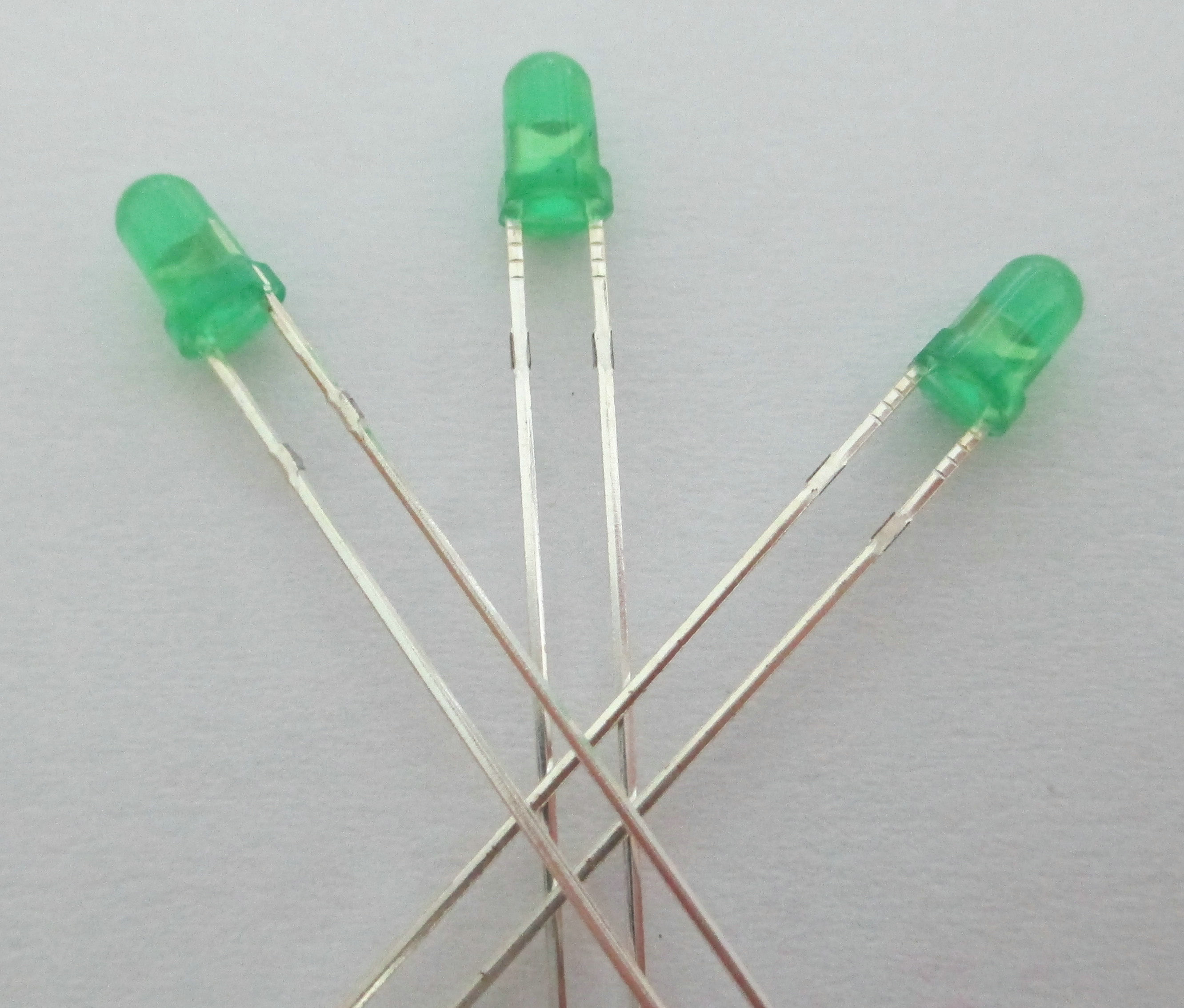 3mm Round led warning light Yellow Green LED light Green Diffused ...